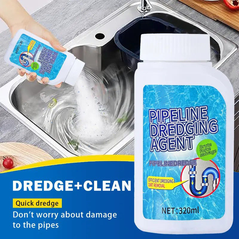 Powerful Pipe Dredging Agent for Kitchen & Toilet Pipelines - Dissolves 200+ Blockages & Kills 99% of Bacteria - Safe for All Pipes & Garbage Disposals - Household