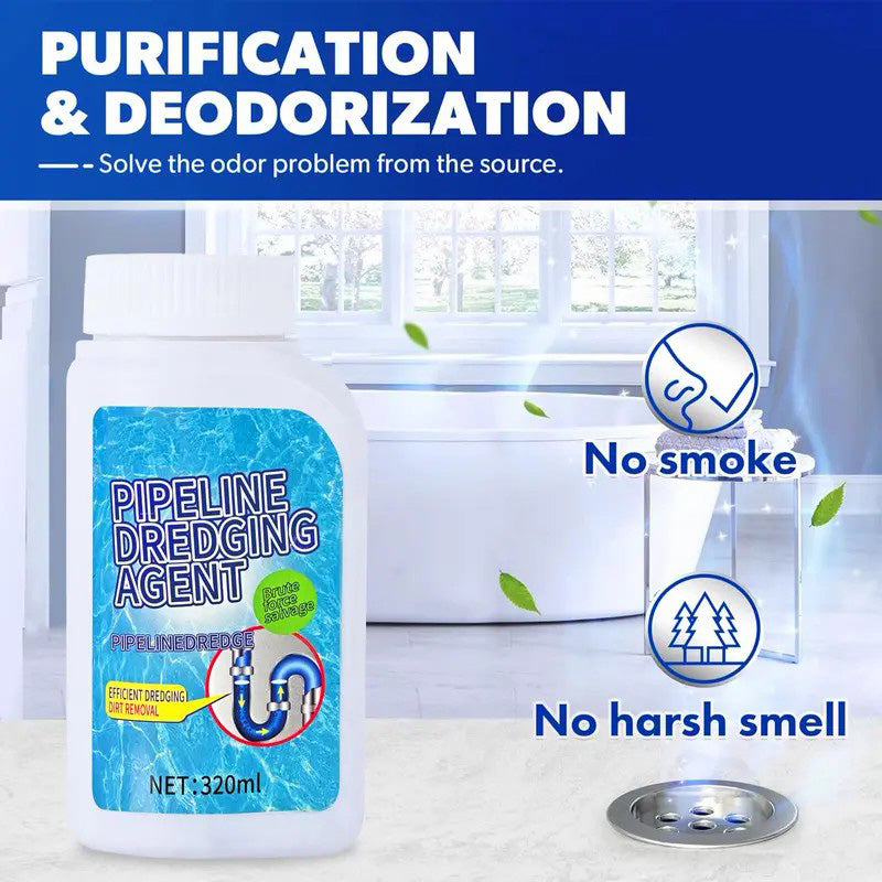 Powerful Pipe Dredging Agent for Kitchen & Toilet Pipelines - Dissolves 200+ Blockages & Kills 99% of Bacteria - Safe for All Pipes & Garbage Disposals - Household